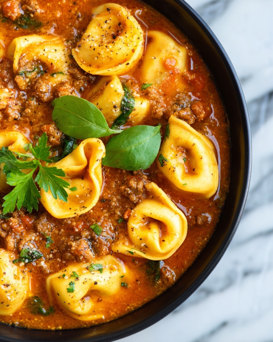 Tortellini Soup with Vegetables and Spinach Recipe - Recipe Image