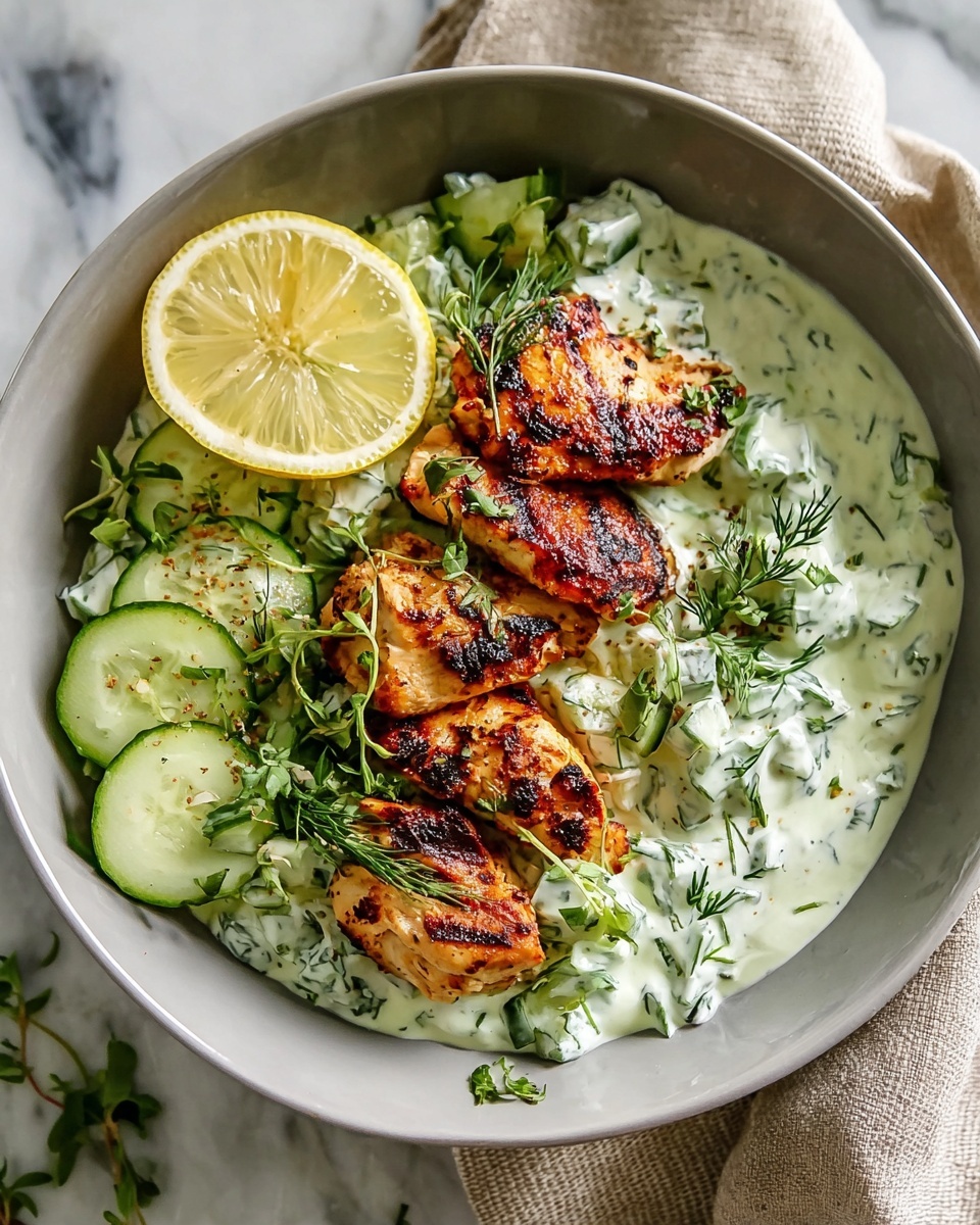 Chicken Tzatziki Bowls: Mediterranean Bliss Recipe - Recipe Image