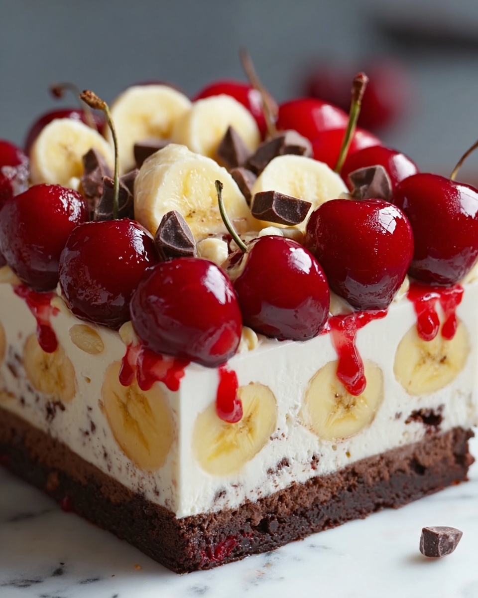 No-Bake Banana Split Cheesecake Recipe - Recipe Image