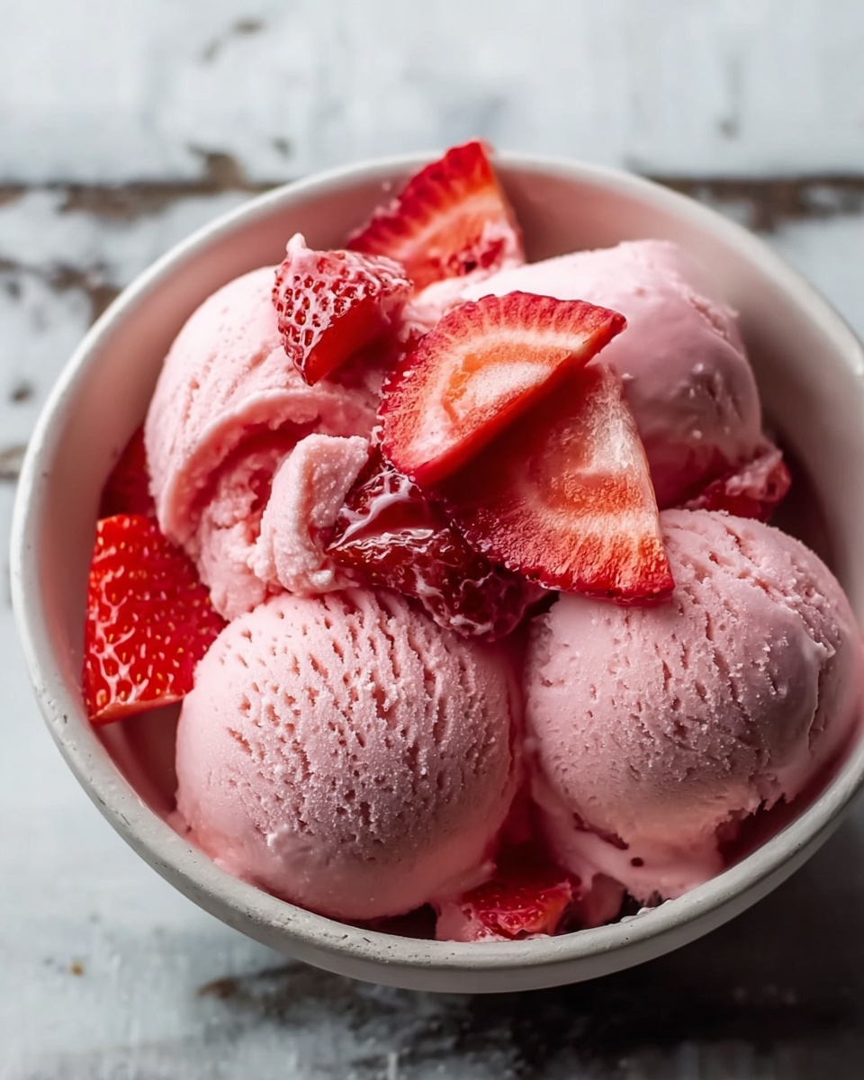 Creamy Strawberry Ice Cream with Fresh Chunks Recipe - Recipe Image