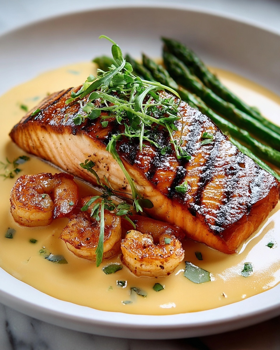 Garlic Lemon Salmon and Shrimp Skillet Recipe - Recipe Image