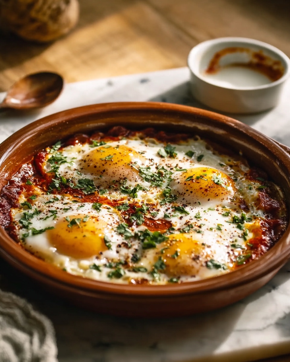 Turkish Inspired Eggs – Cilbir Recipe - Recipe Image