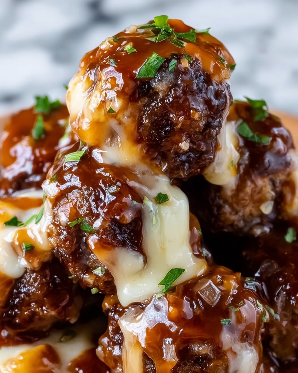 Slow Cooker French Onion Meatballs Recipe - Recipe Image