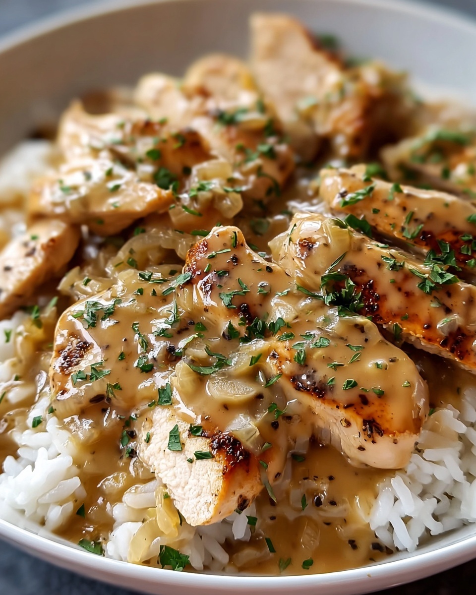 Smothered Chicken and Rice Recipe - Recipe Image