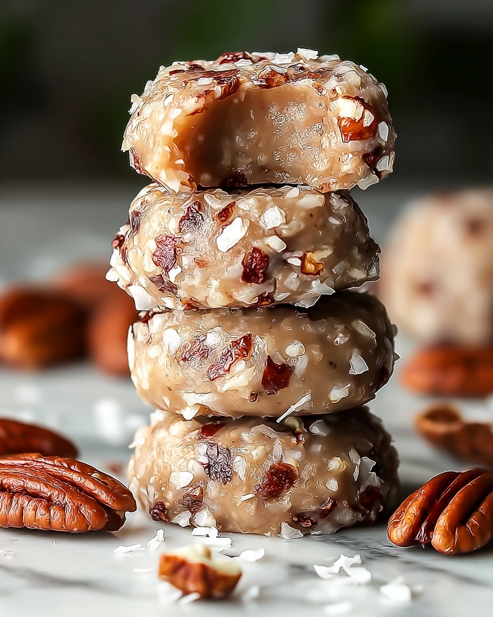 No-Bake Coconut Pecan Praline Cookies Recipe - Recipe Image