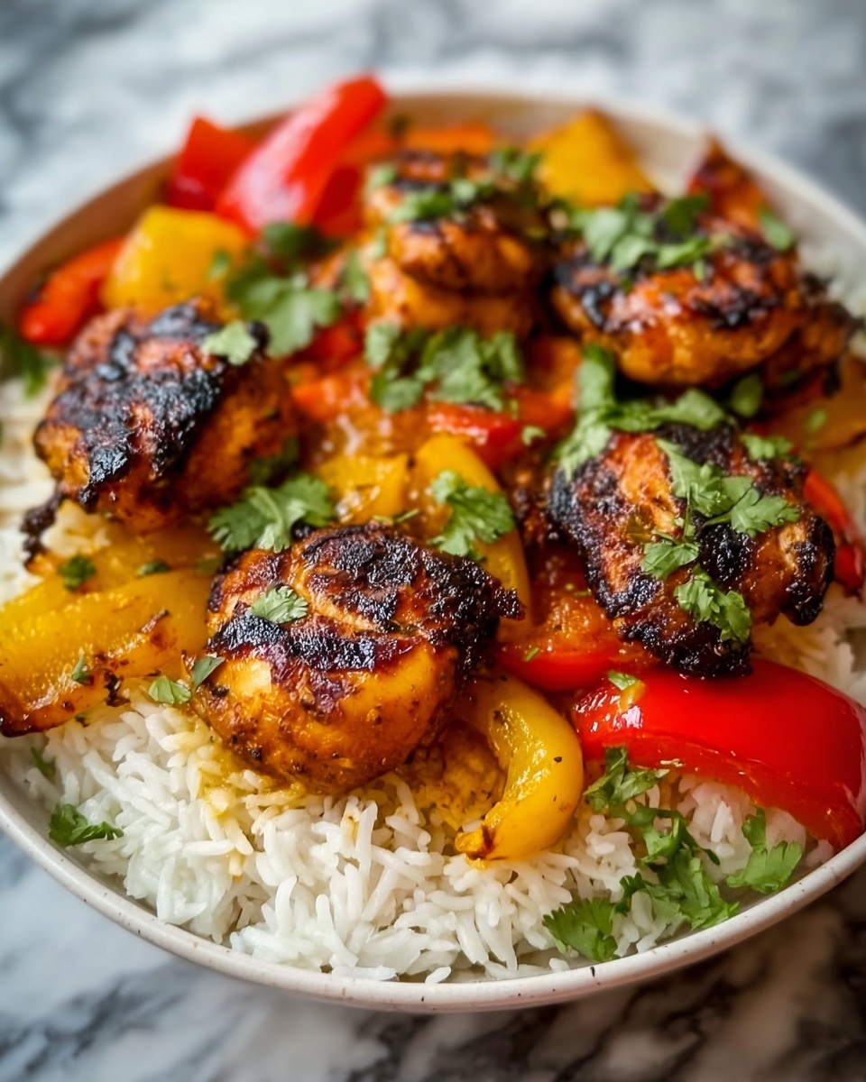 Spiced Chicken with Fragrant Basmati Rice and Colorful Vegetable Salad Recipe - Recipe Image