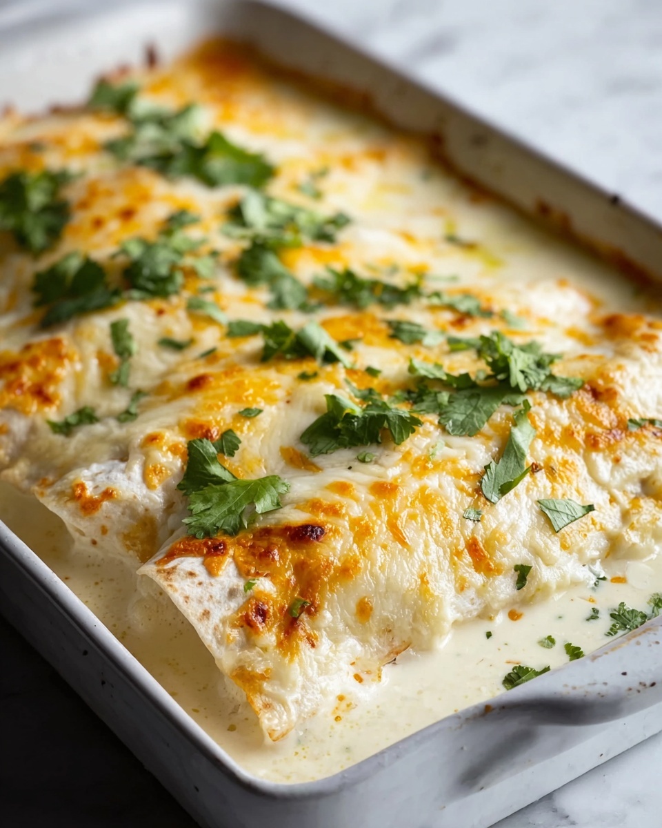 Creamy White Chicken Enchilada Casserole Recipe - Recipe Image