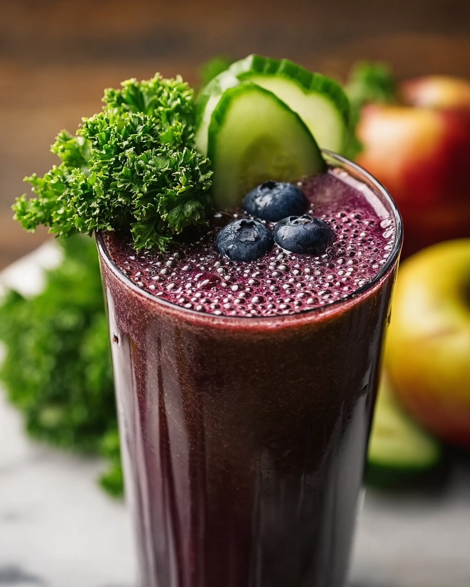 Detox Green Apple & Blueberry Smoothie Recipe - Recipe Image