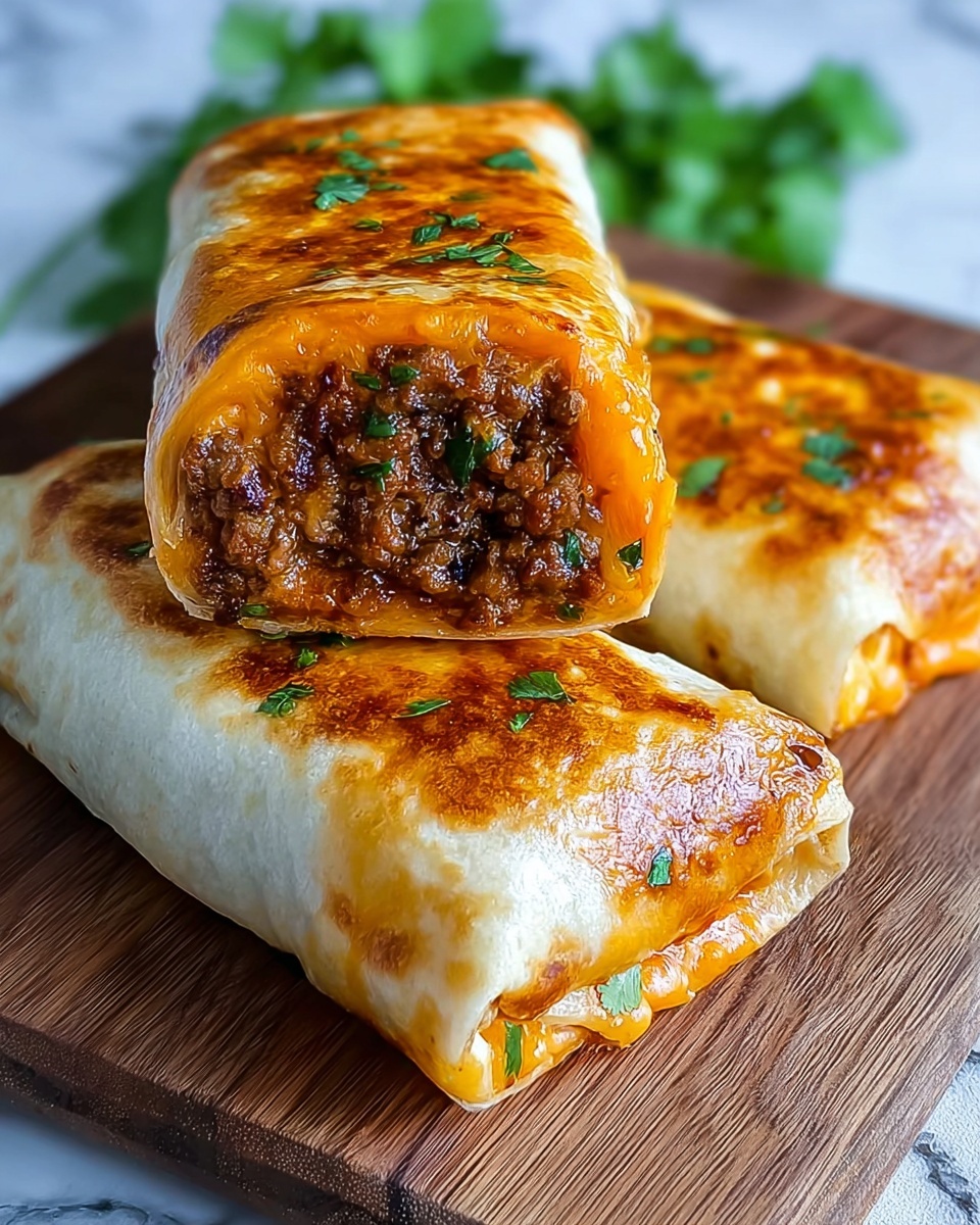 Garlic Butter Beef Cheeseburger Rollups Recipe - Recipe Image