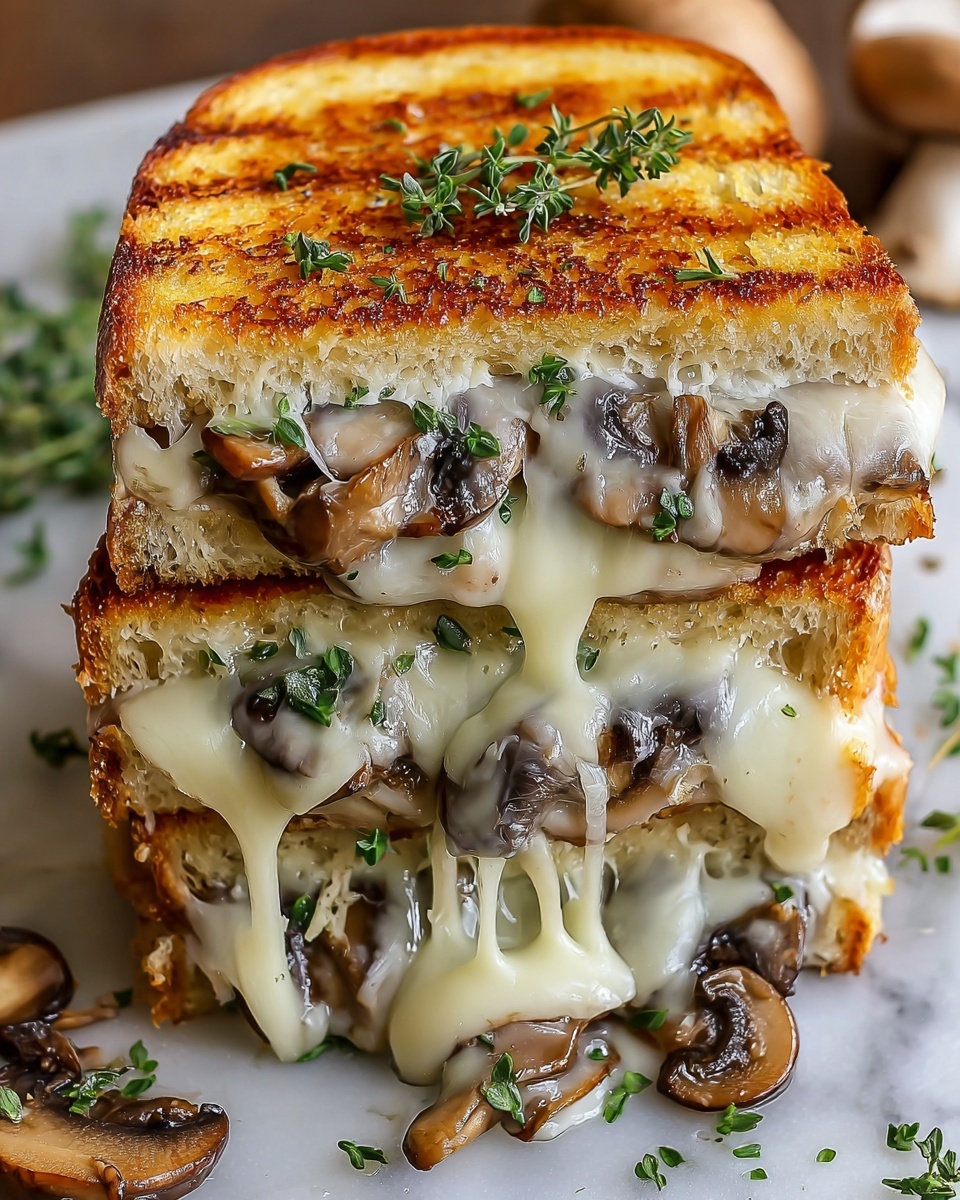 Garlic Mushroom Grilled Cheese Recipe - Recipe Image