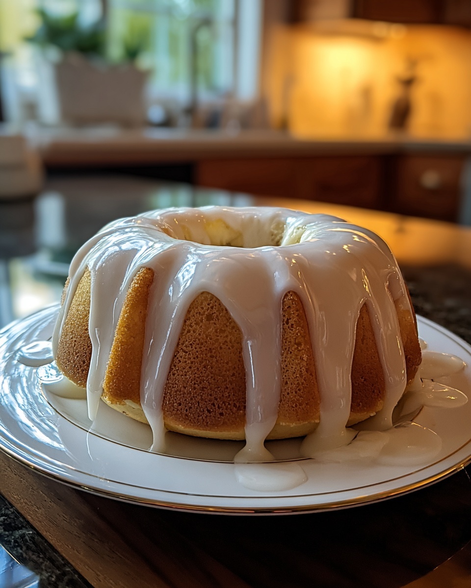 Delightful Vanilla Buttermilk Pound Cake with Cream Cheese Glaze Recipe - Recipe Image