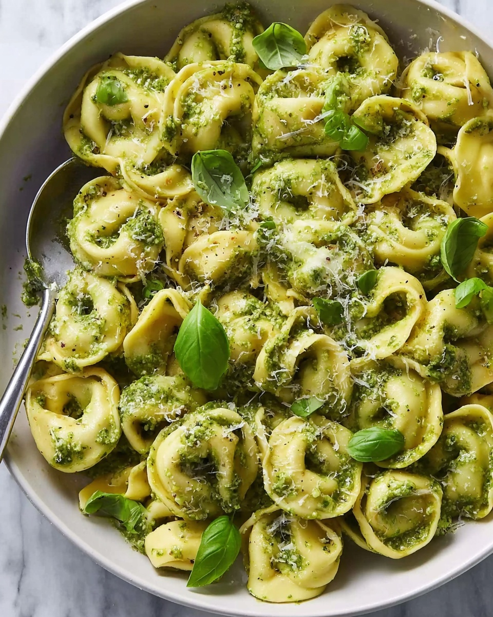 Pesto Tortellini with Spinach and Parmesan Recipe - Recipe Image