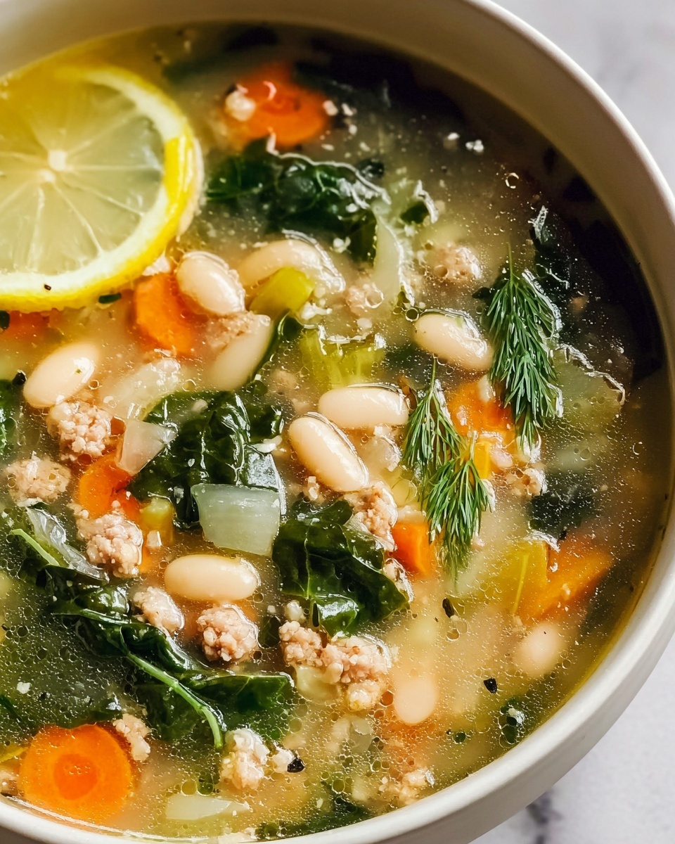 Lemon White Bean Soup with Turkey and Greens Recipe - Recipe Image