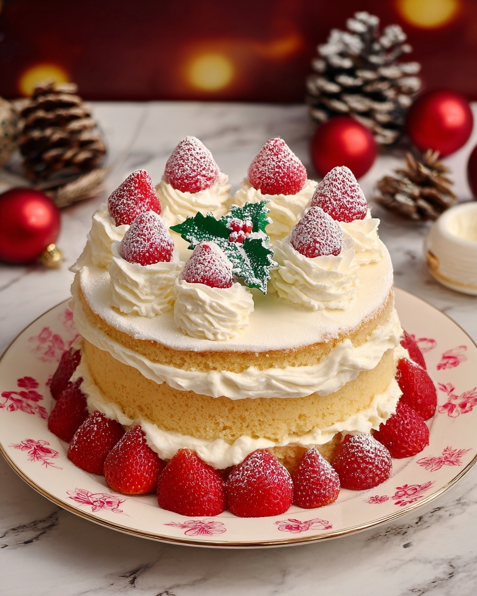 Japanese Christmas Strawberry Shortcake Recipe - Recipe Image