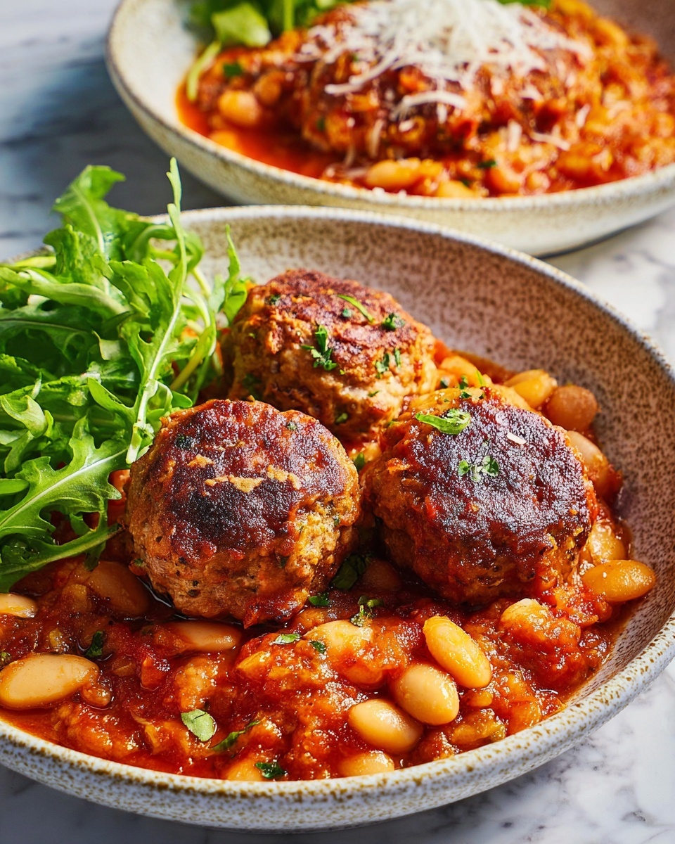 Sausage Fennel Meatballs with Creamy Tomato Butter Beans Recipe - Recipe Image