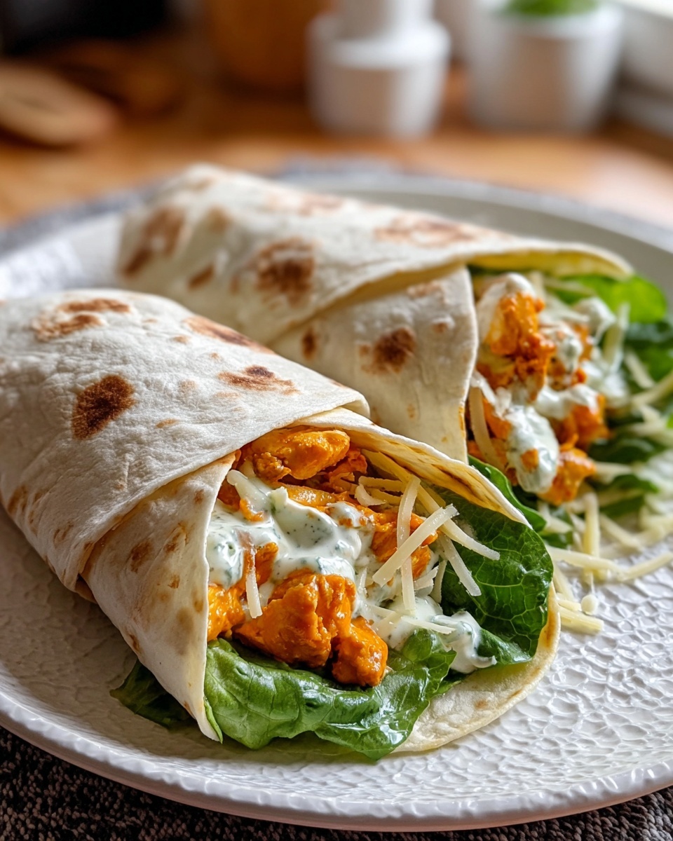 Buffalo Chicken Caesar Salad Wraps Recipe - Recipe Image