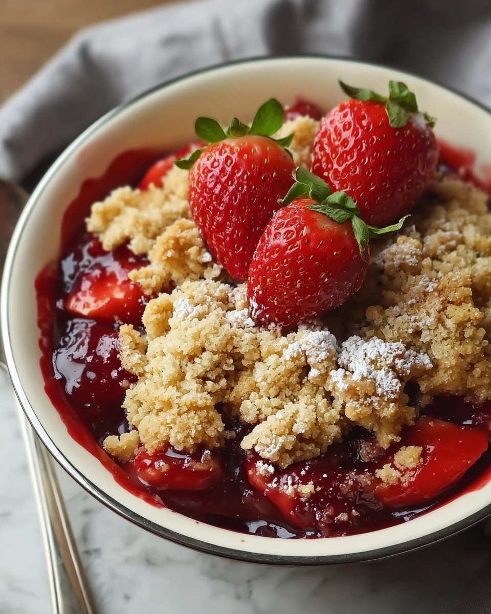 Strawberry Cobbler with Brown Sugar Pecan Topping Recipe - Recipe Image