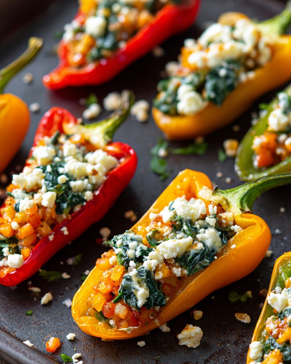 Spinach and Feta Stuffed Mini Peppers Recipe - Recipe Image