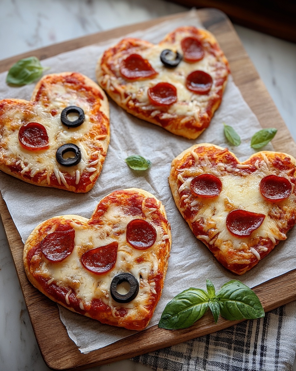 Heart Shaped Mini Pizzas Recipe - Recipe Image