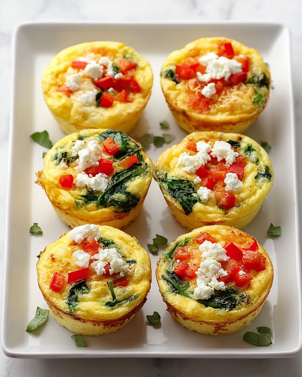 Egg White Bites with Bell Pepper, Spinach, and Feta Recipe - Recipe Image