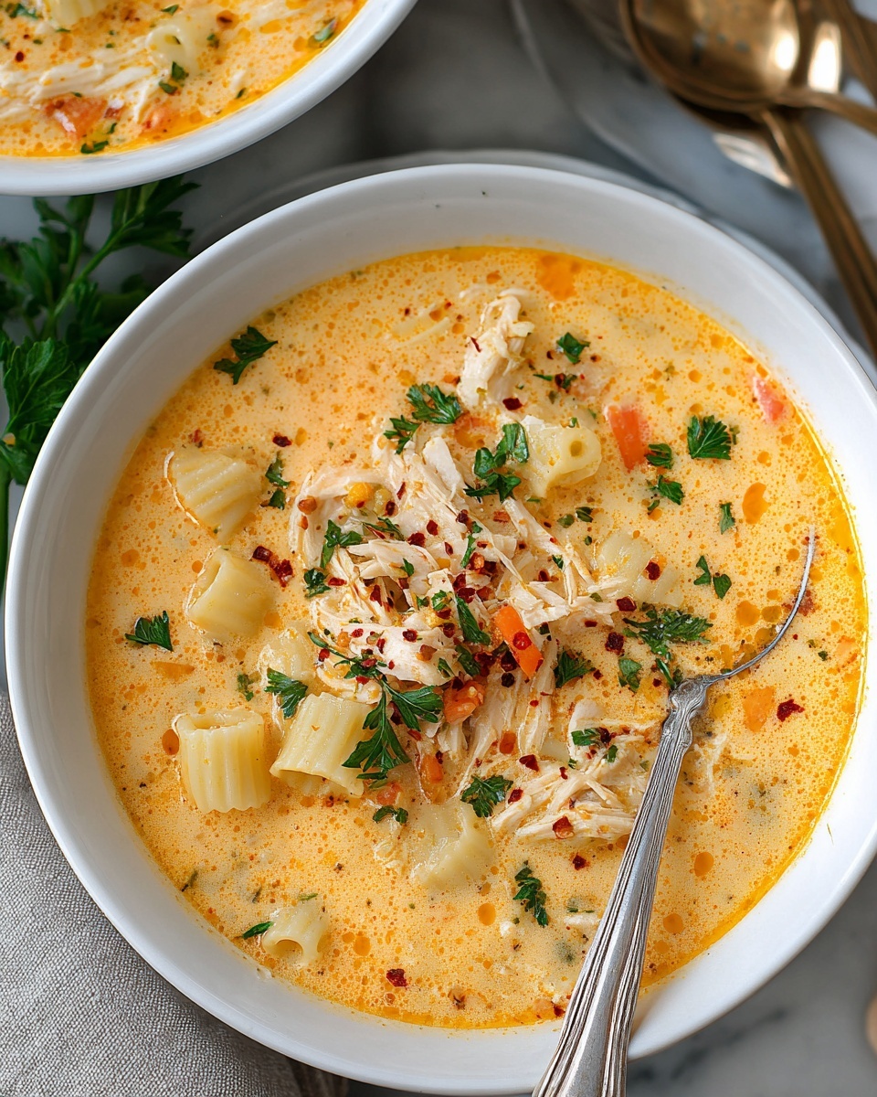 Creamy Cajun Chicken Pasta Soup Recipe - Recipe Image
