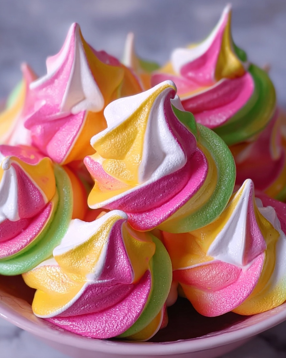 Rainbow Sherbet Meringues Recipe - Recipe Image