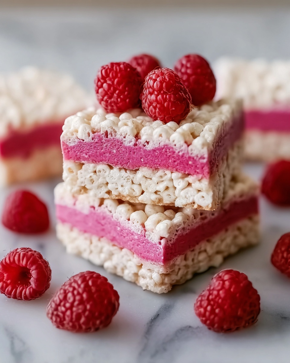 Raspberry and White Chocolate Rice Krispie Bars Recipe - Recipe Image