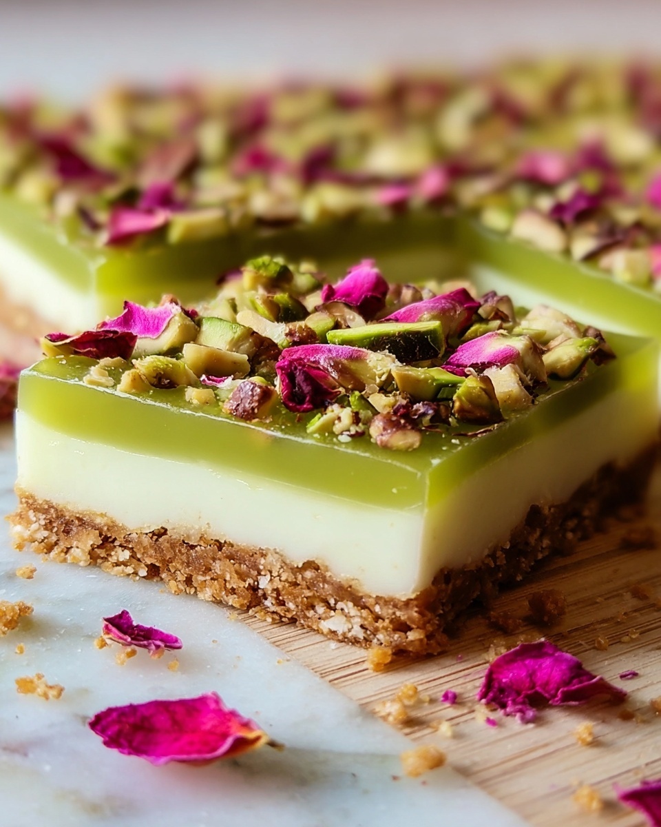 Pistachio Rose Tart with Raspberry Glaze and Edible Petals Recipe - Recipe Image