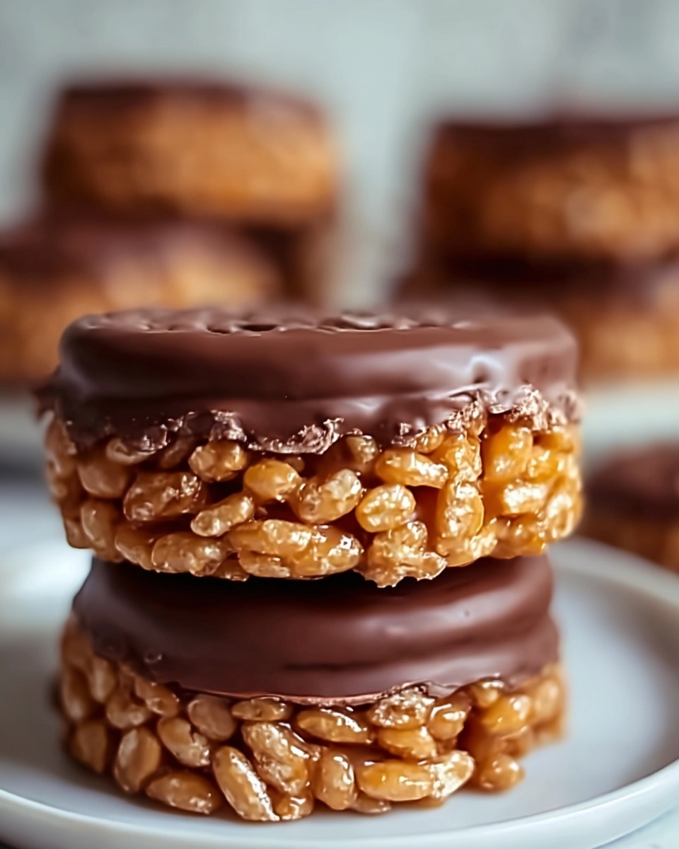 Peanut Butter Chocolate Rice Krispie Treat Cups Recipe - Recipe Image