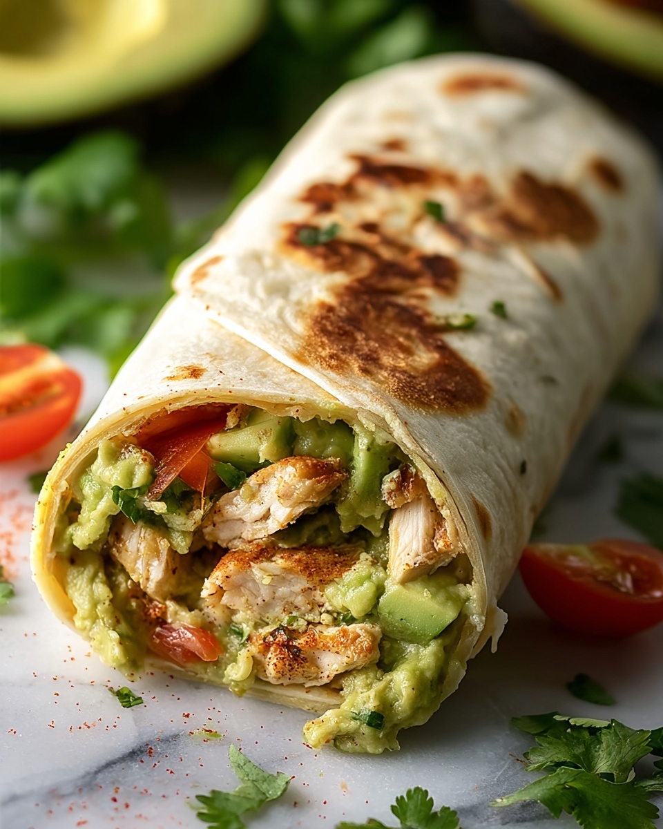 Quick & Easy Chicken Avocado Wrap Recipe - Recipe Image