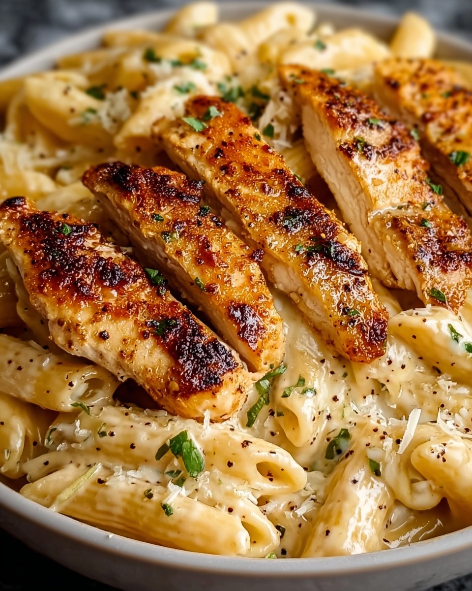Creamy Parmesan Chicken with Penne Recipe - Recipe Image