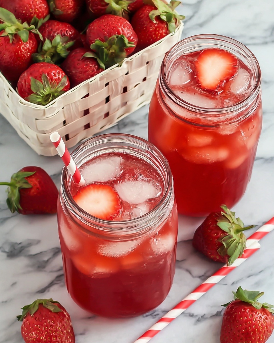 Southern Strawberry Sweet Iced Tea Recipe - Recipe Image