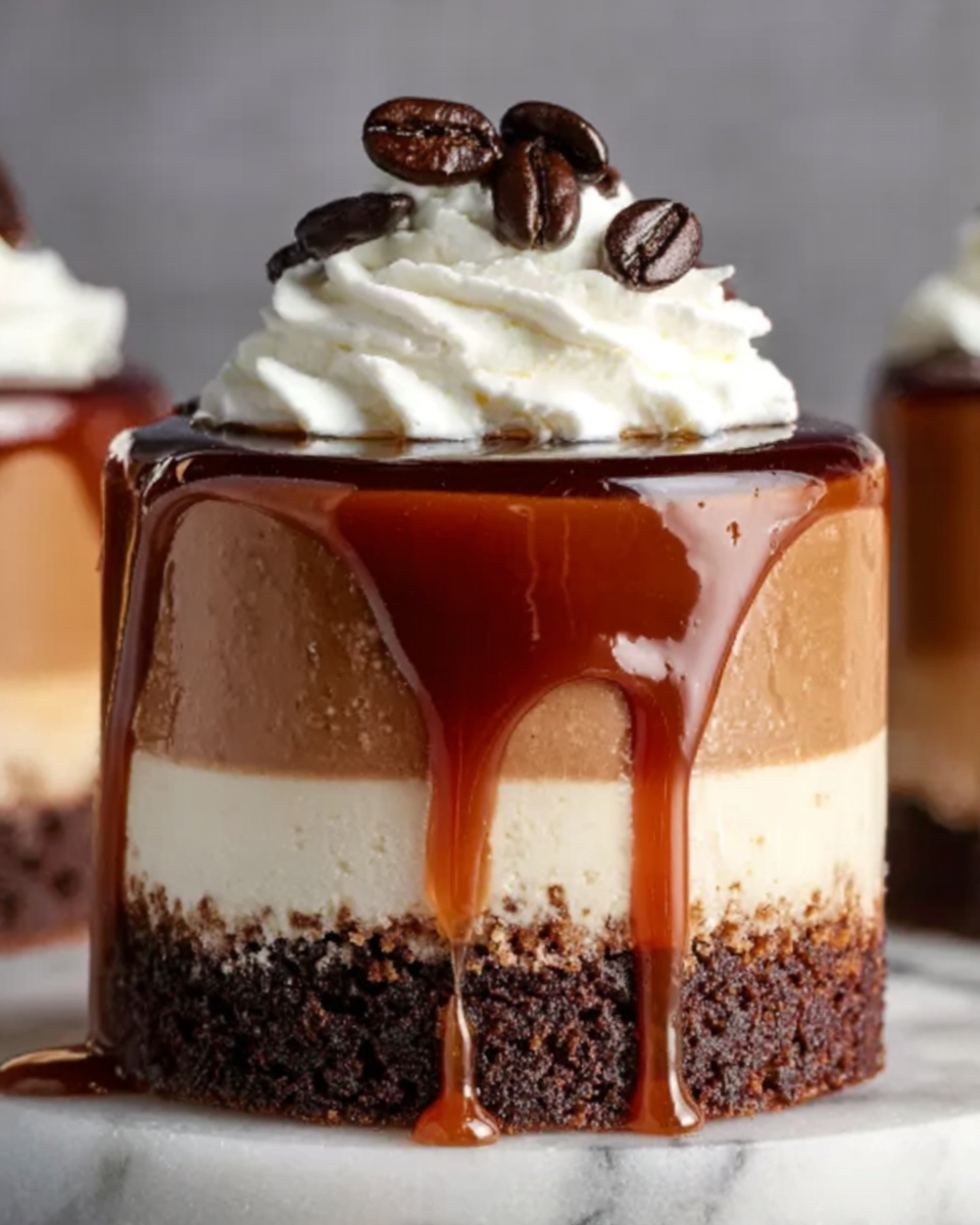 Salted Caramel Mocha Cheesecakes Recipe - Recipe Image