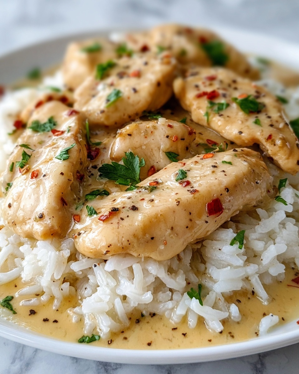 Chicken Scampi with Creamy Garlic Parmesan Rice Recipe - Recipe Image