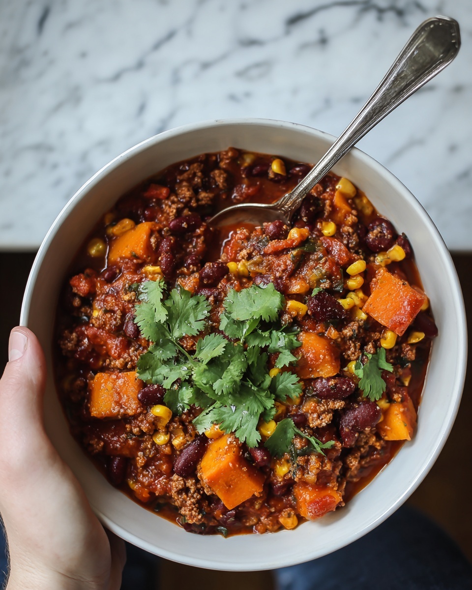 Easy Butternut Squash Chili with Turkey or Beef Recipe - Recipe Image