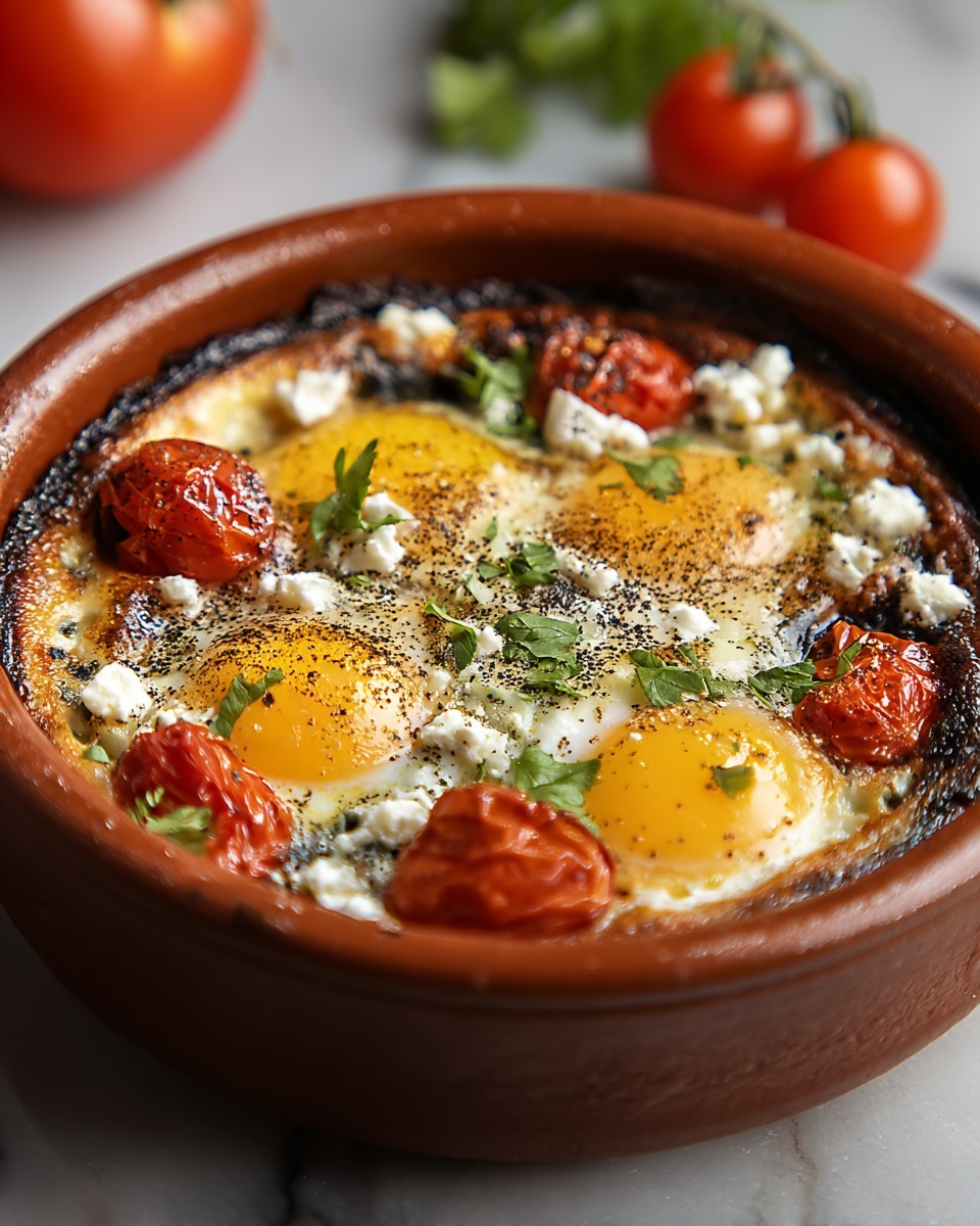 Mediterranean Baked Feta Eggs Recipe - Recipe Image