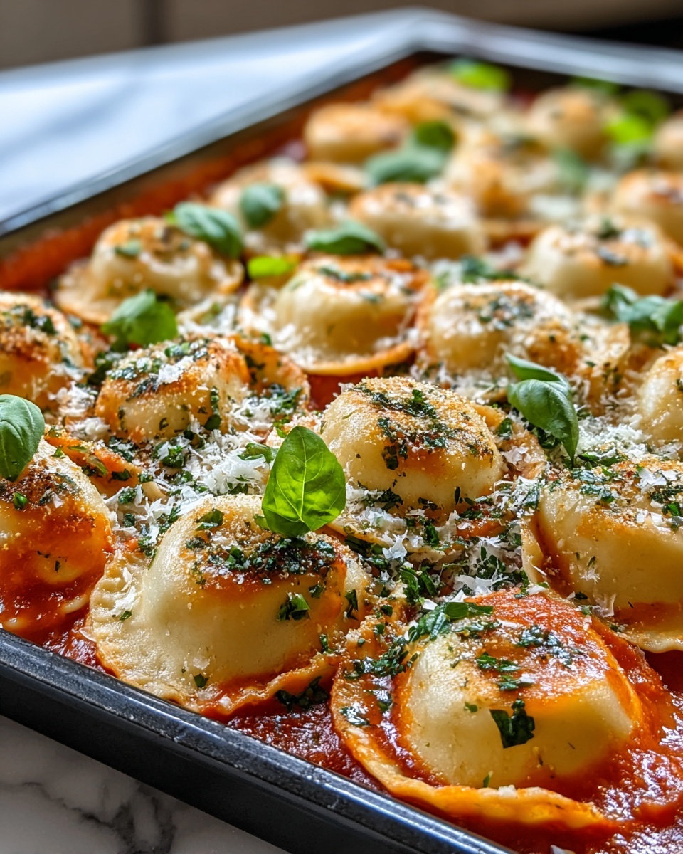 Easy Tomato Spinach Ravioli Bake Recipe - Recipe Image
