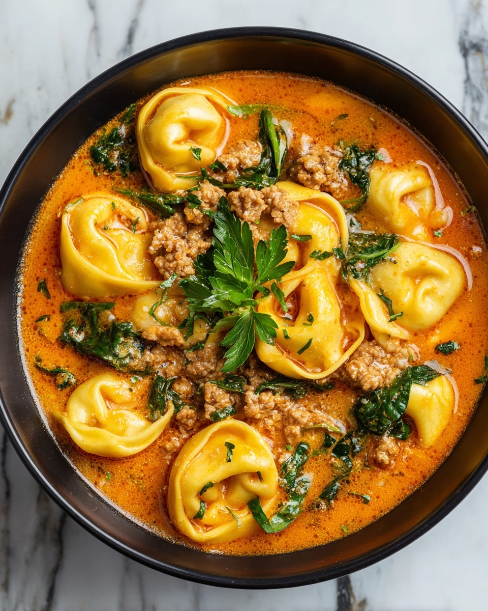 Tortellini Soup with Vegetables and Spinach Recipe - Recipe Image