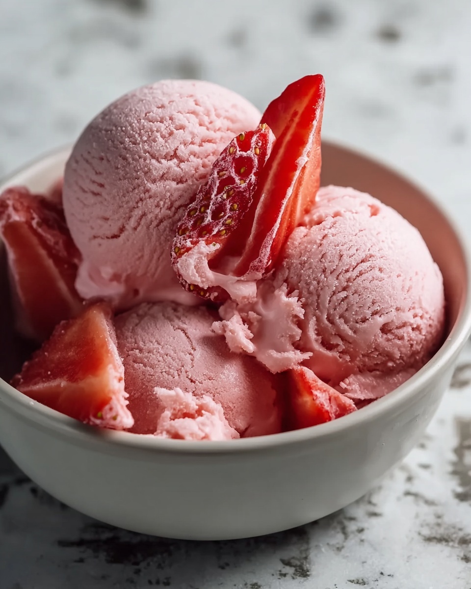 Creamy Strawberry Ice Cream with Fresh Chunks Recipe - Recipe Image