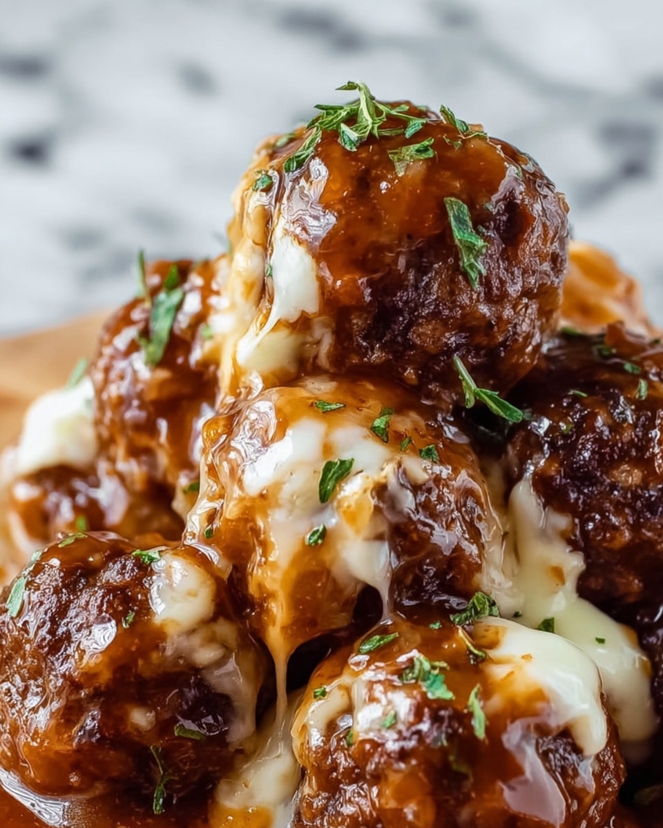 Slow Cooker French Onion Meatballs Recipe - Recipe Image