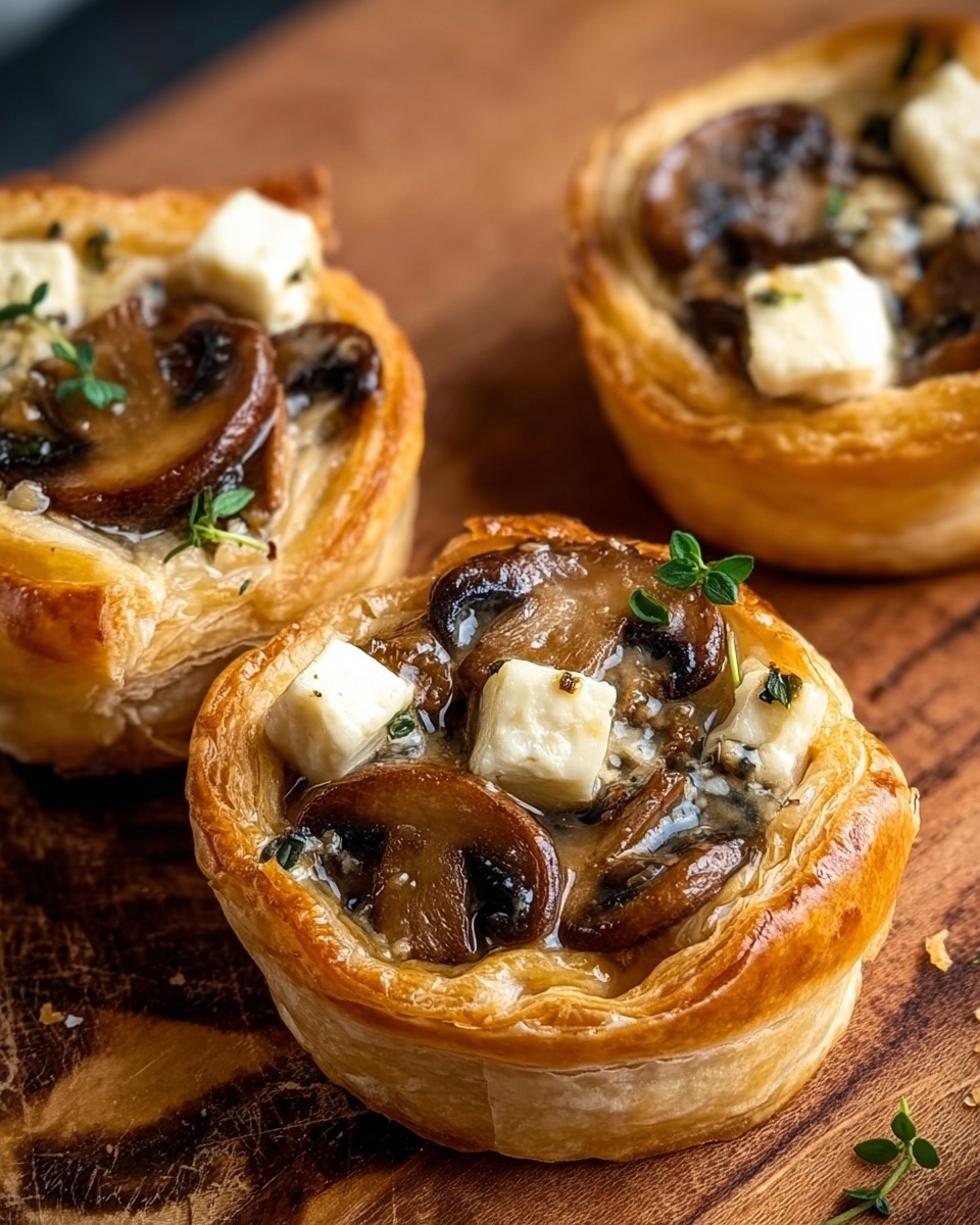Mushroom Shallot and Herbed Goat Cheese Tarts Recipe - Recipe Image