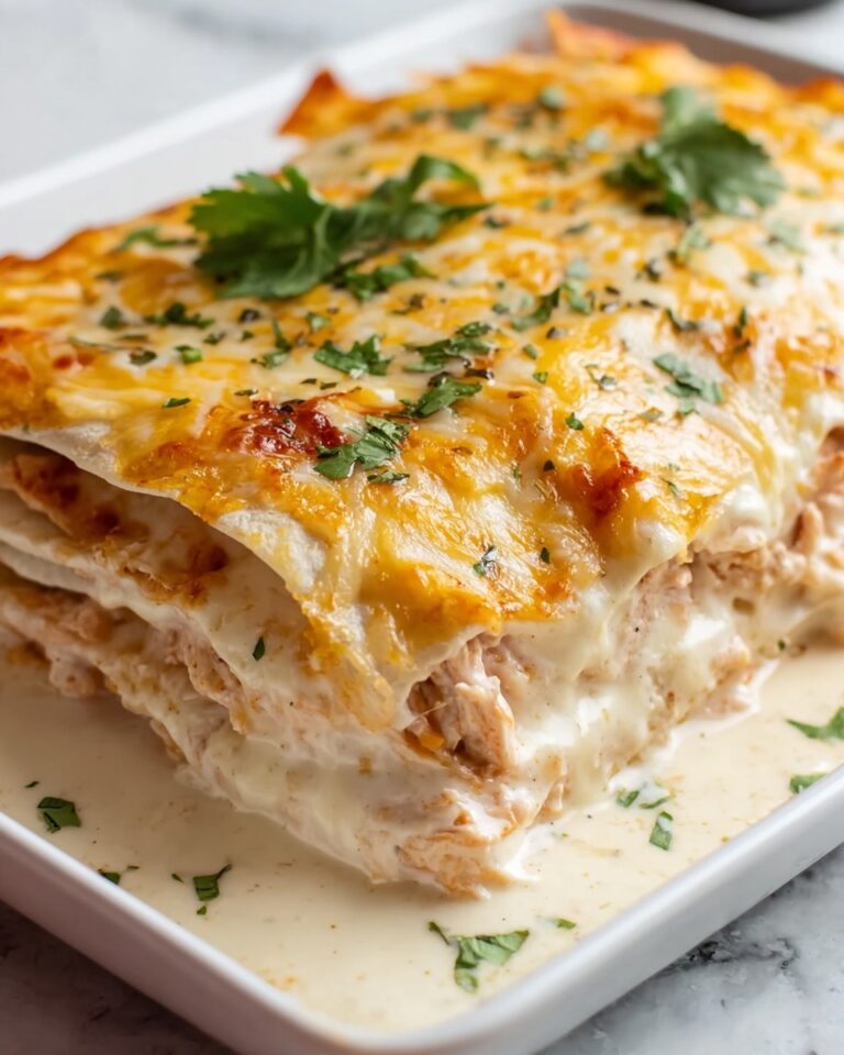 Creamy White Chicken Enchilada Casserole Recipe