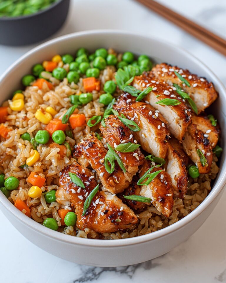 High Protein Crispy Garlic Chicken Fried Rice Recipe