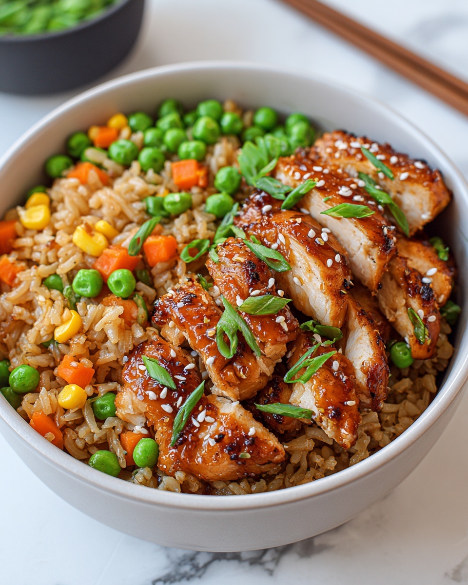 High Protein Crispy Garlic Chicken Fried Rice Recipe - Recipe Image