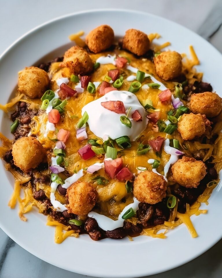 Loaded Cowboy BBQ Tater Tot Nachos Recipe