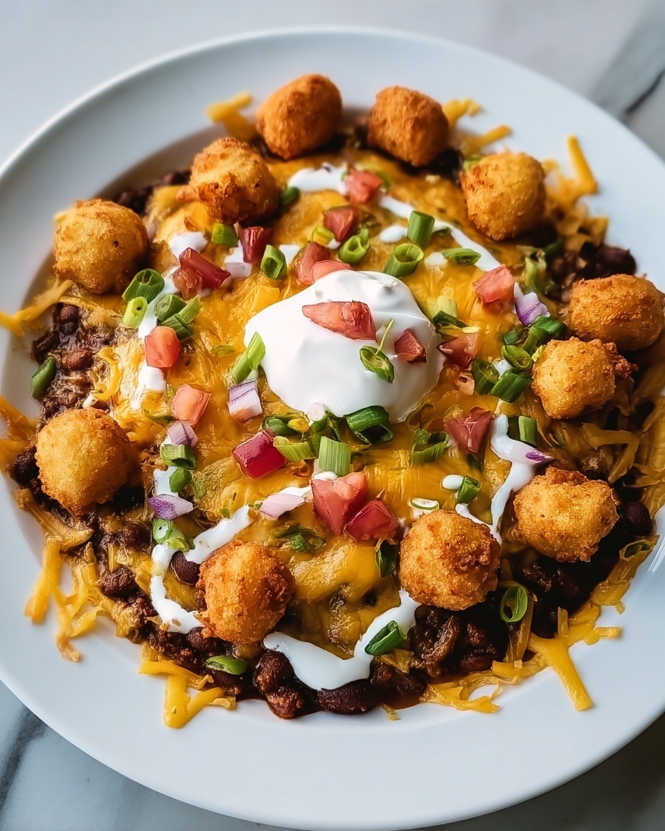 Loaded Cowboy BBQ Tater Tot Nachos Recipe - Recipe Image