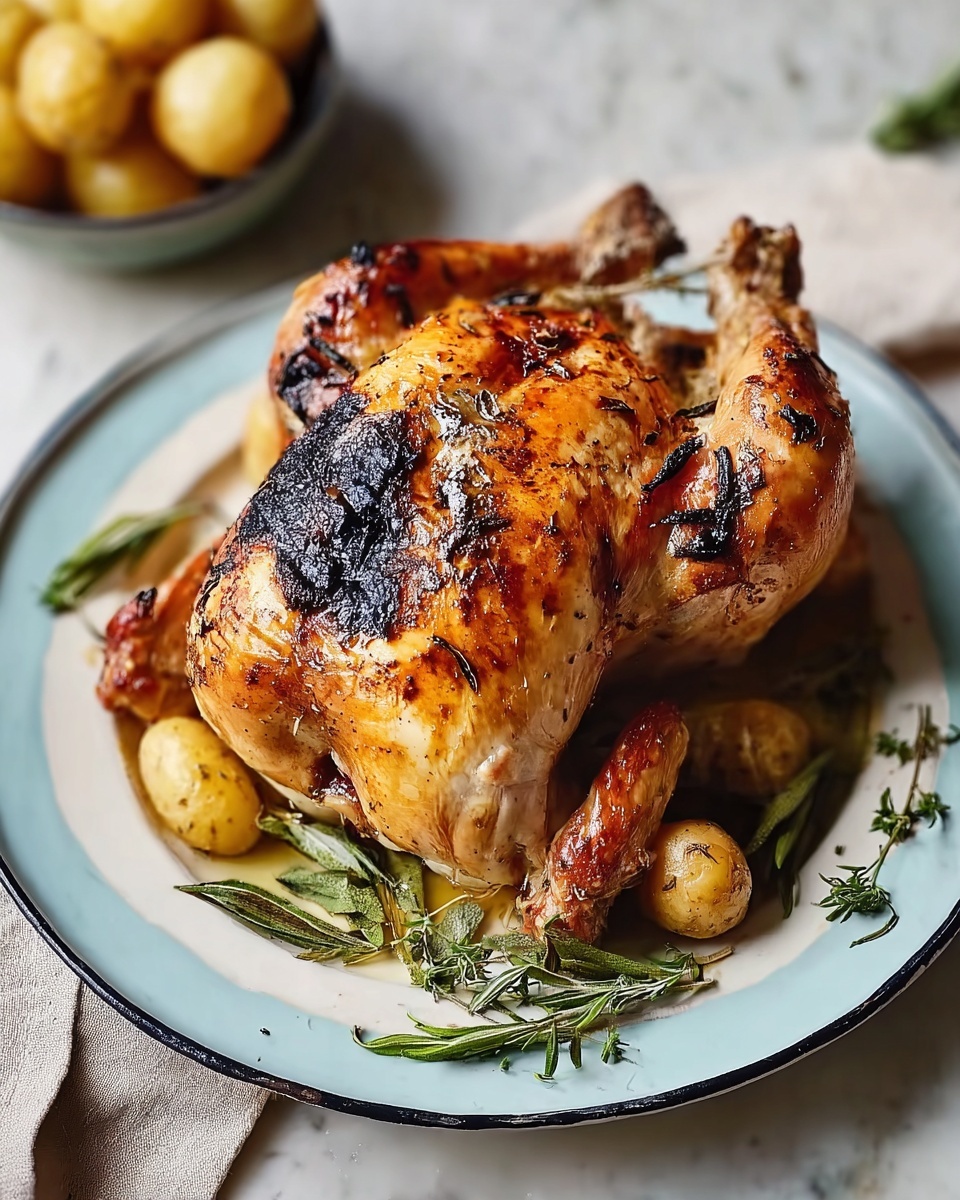 Roast Tarragon Chicken with Crispy Skin Recipe - Recipe Image