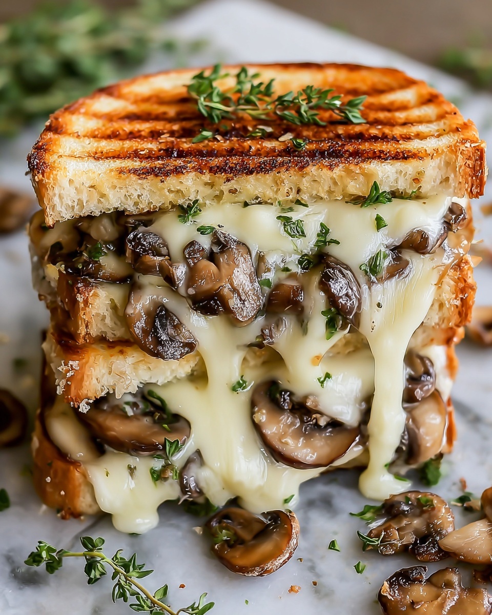 Garlic Mushroom Grilled Cheese Recipe - Recipe Image