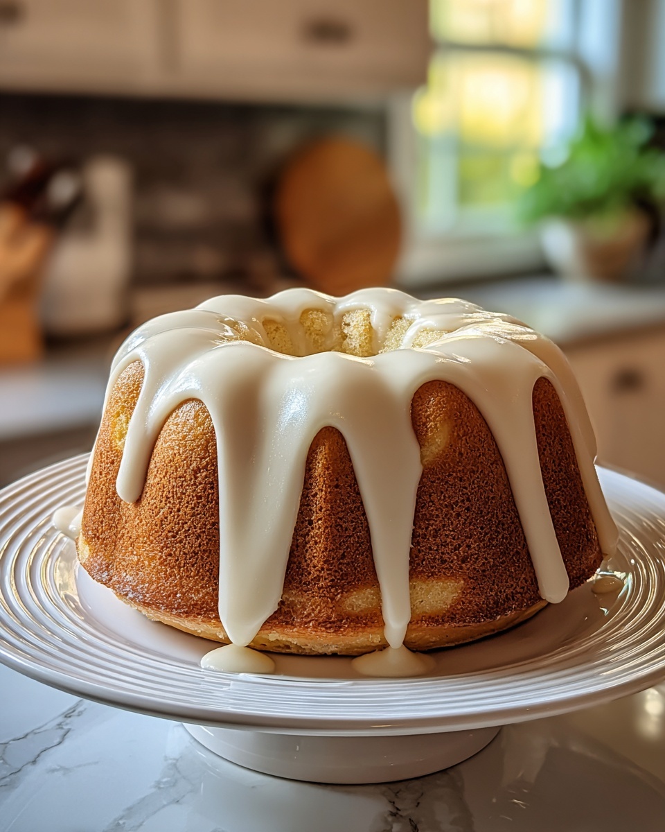 Delightful Vanilla Buttermilk Pound Cake with Cream Cheese Glaze Recipe - Recipe Image
