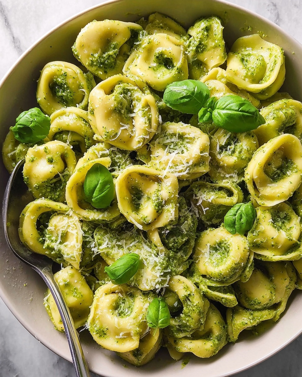 Pesto Tortellini with Spinach and Parmesan Recipe - Recipe Image